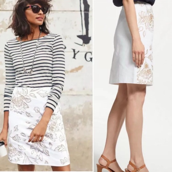 Boden Dresses & Skirts - NWT BODEN FUN FLORAL EMBROIDERED WHITE MINI SKIRT